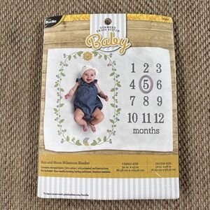 Bucilla Stitchery Kit Baby Milestone Blanket Sun and Moon